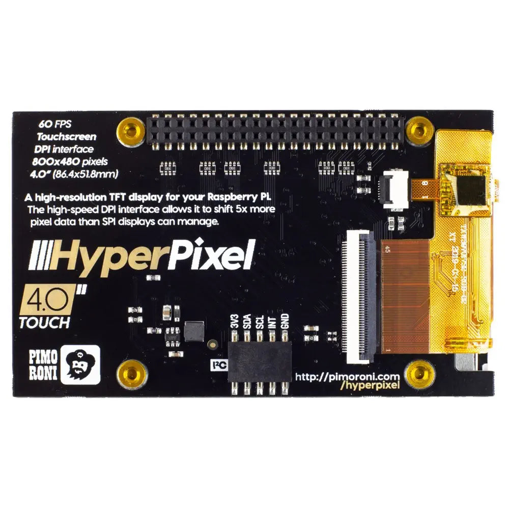 HyperPixel 4.0 Raspberry Pi用 高解像度ディスプレイ – 非タッチ