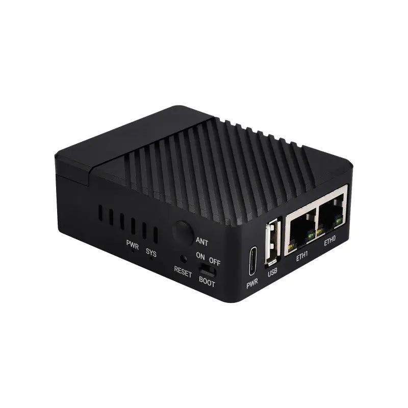 Raspberry Pi CM4用 小型 デュアルギガビット イーサネットベースボード (ベースボード + ケース + USプラグ)