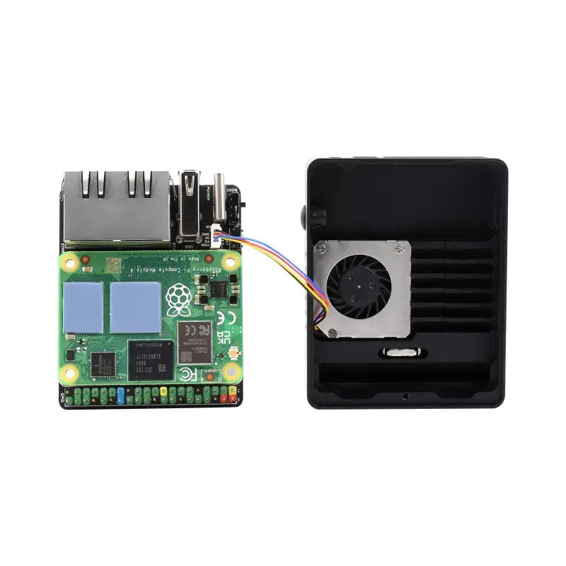 Raspberry Pi CM4用 小型 デュアルギガビット イーサネットベースボード (ベースボード + ケース + USプラグ)