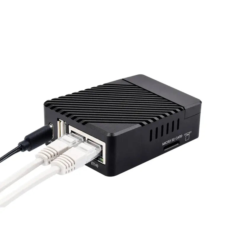 Raspberry Pi CM4用 小型 デュアルギガビット イーサネットベースボード (ベースボード + ケース + USプラグ)
