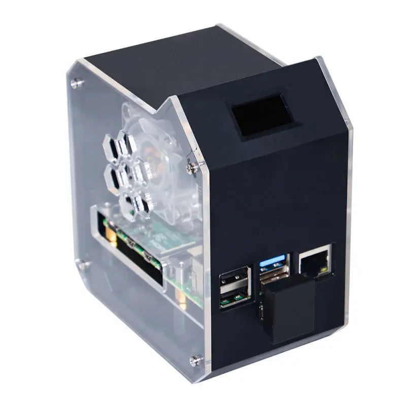Mini Tower NASキット Raspberry Pi 4B用 2TB M.2 SATA SSD 放熱 OLEDスクリーン