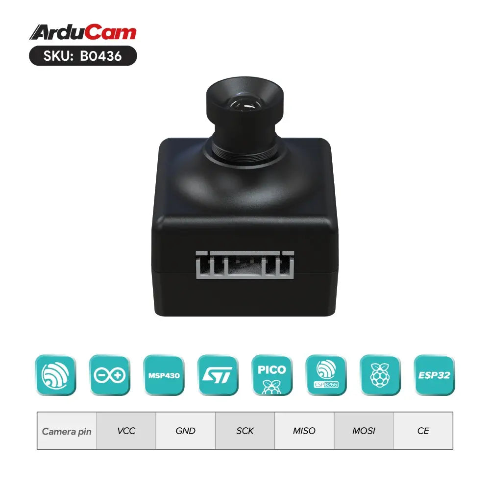 ArduCam Mega 5MP SPI カメラモジュール (M12レンズ付き) マイクロコントローラ用