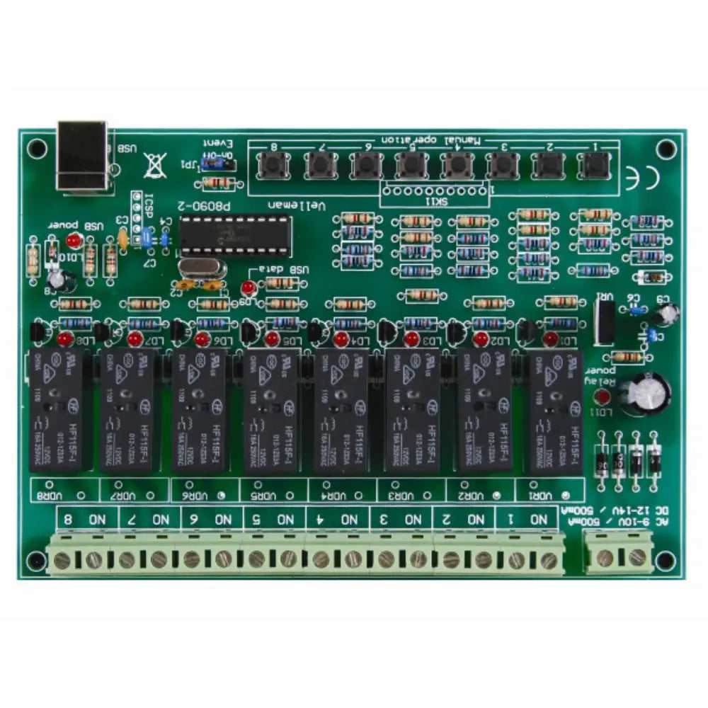 Whadda 8チャンネル USBリレーカード (WSI8090)