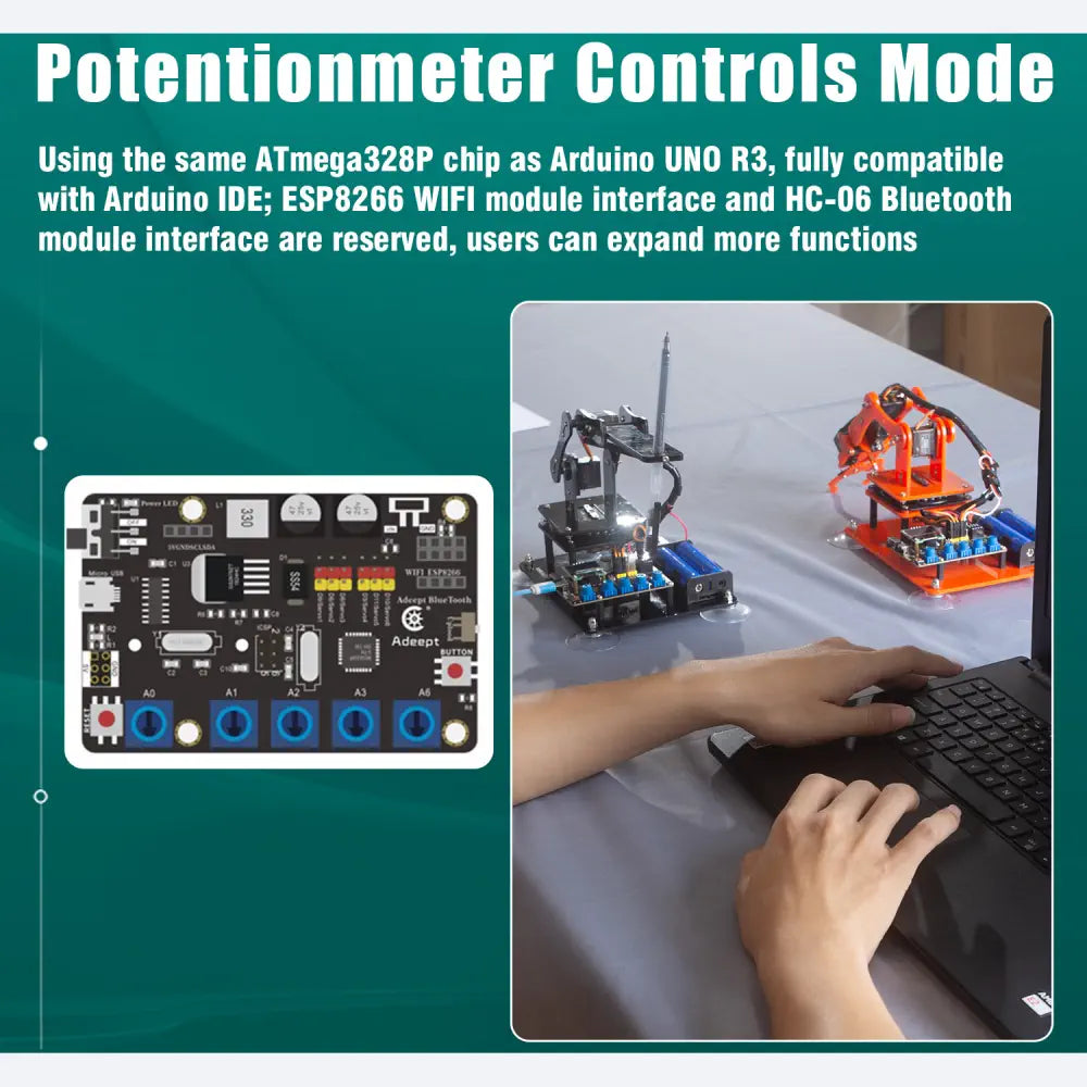 Adeept ロボットアームドライブボード V3.0（Arduino UNO R3 MEGA328P適合）