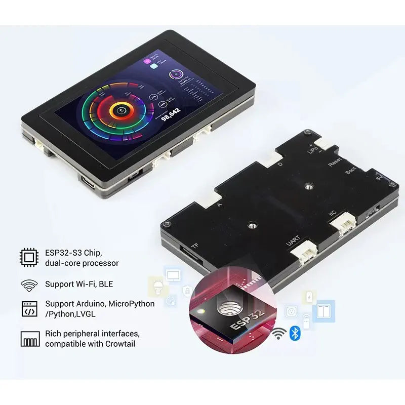 ESP32ターミナル 3.5 inch パラレル 480 x 320 TFT 静電容量式 タッチディスプレイ (ILI9488)
