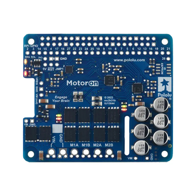 Motoron M2H24v16 Raspberry Pi用 デュアル高出力モータコントローラ (コネクタ / スタンドオフなし)