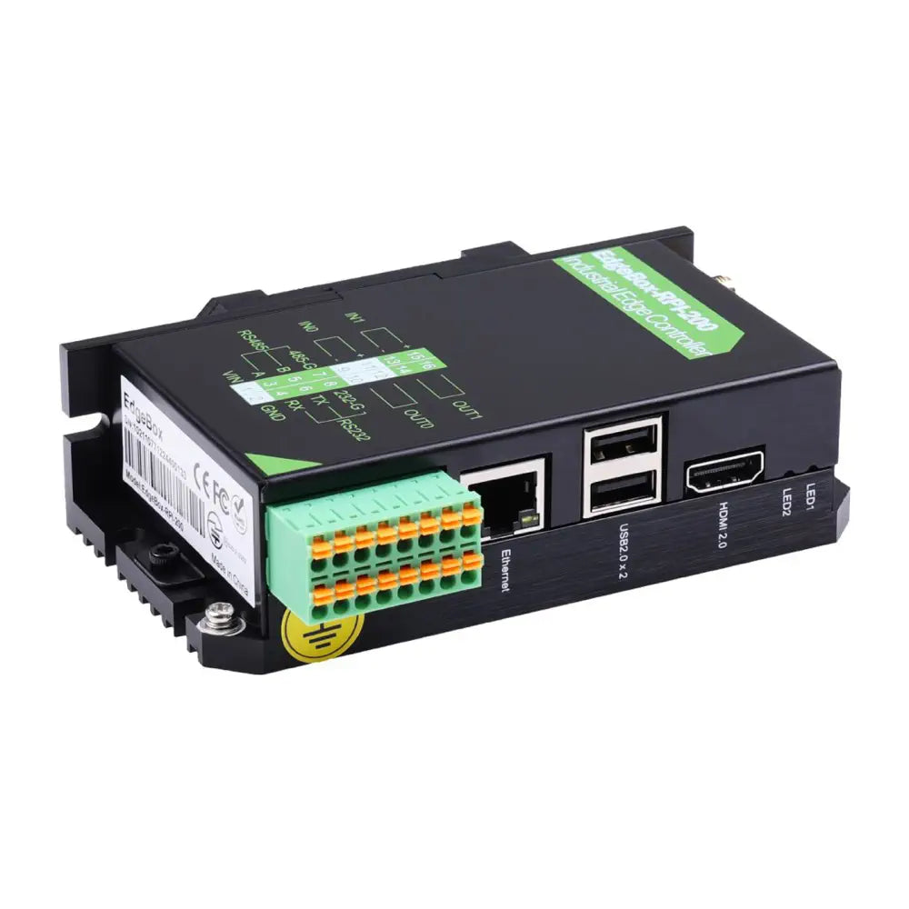 EdgeBox RPi 200 - 産業用 エッジコントローラ 2GB RAM、8GB Emmc、WiFi