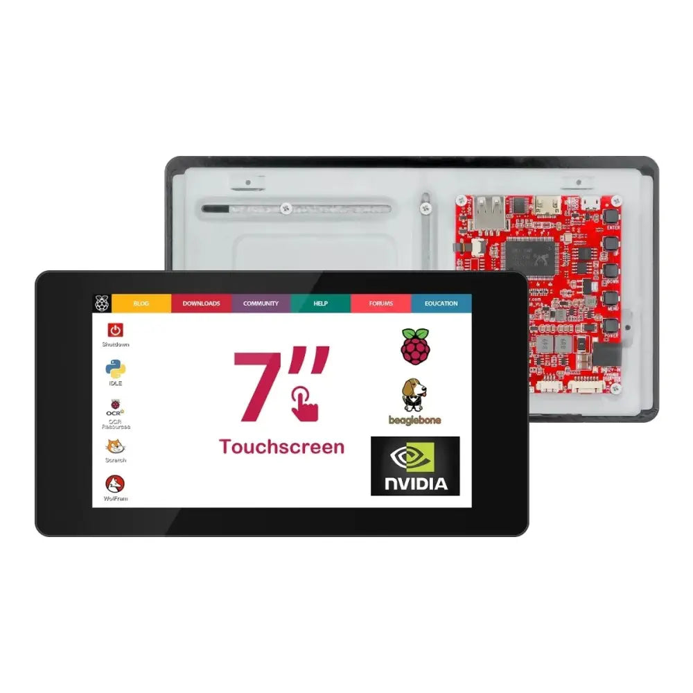 CrowVision 7 Inch タッチスクリーン HDMI 1024 x 600 IPS Raspberry Pi / LattePanda / Beaglebone / Jetson用 (米国プラグ)