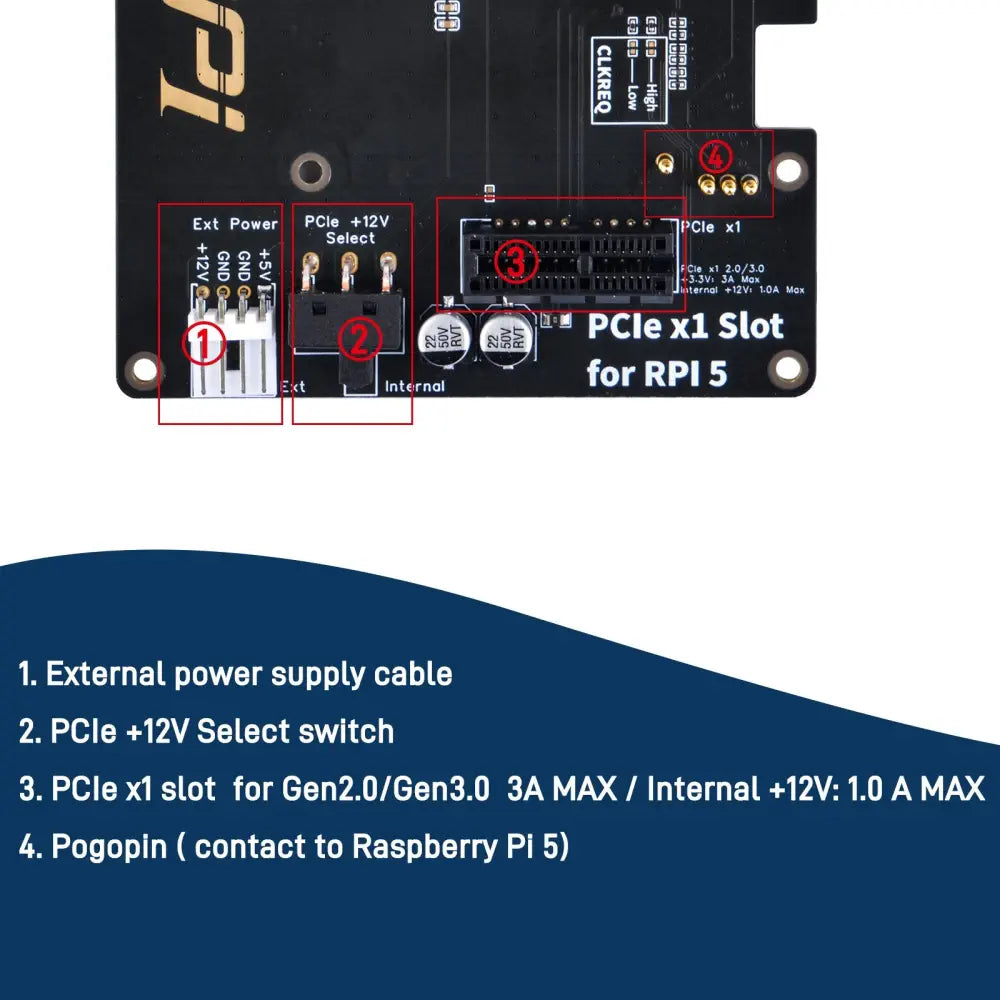 52Pi P02 PCIeスロット (Raspberry Pi 5 拡張アダプタボード用)