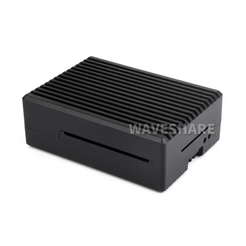 Waveshare Raspberry Pi 5用アルミニウム製 ストライプ溝付きケース (冷却機能付き)