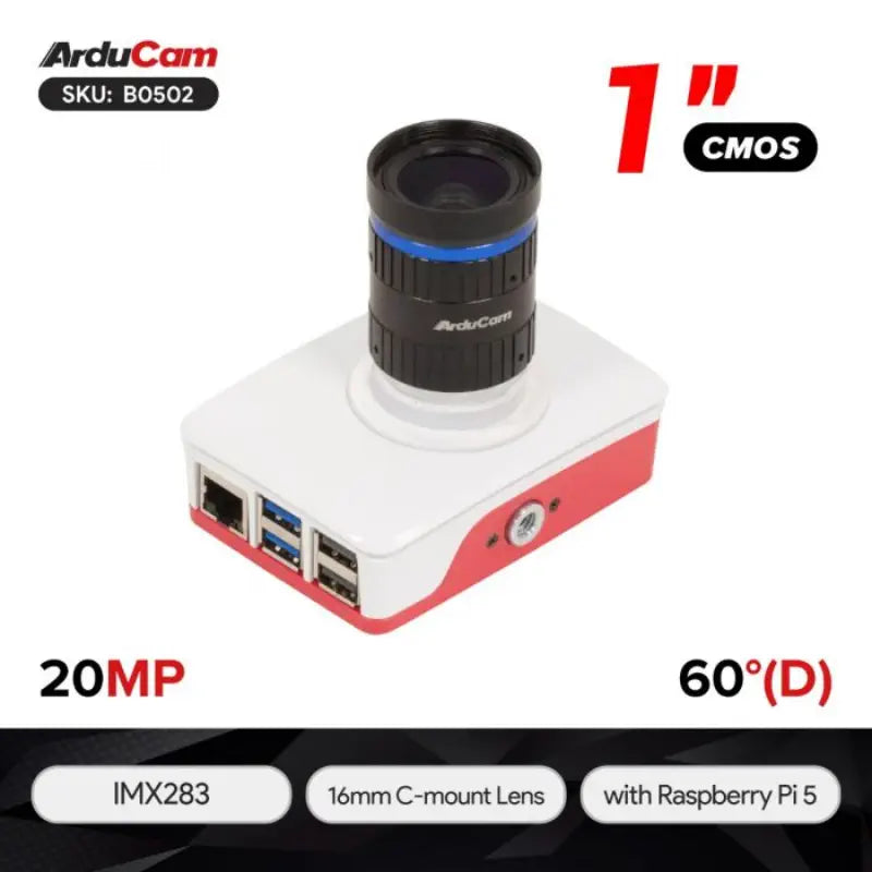 Arducam Pivistation 5 Klarity、20MP IMX283 オールインワン高感度 Raspberry Pi 5 カメラキット