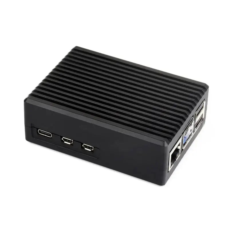 Waveshare Raspberry Pi 5用アルミニウム製 ストライプ溝付きケース (冷却機能付き)