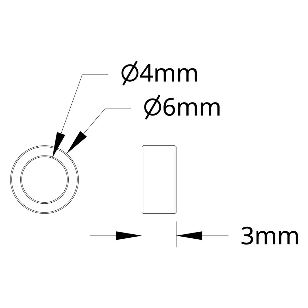 ServoCity 1502シリーズ 内径 4mm スペーサ 外径 6mm 長さ 3mm (4個)
