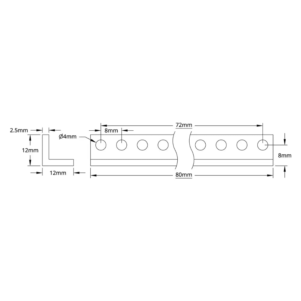 ServoCity 1103 シリーズ L ビーム (10 穴、長さ 80 mm) - 2 パック