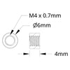 ServoCity 1501 シリーズ M4 x 0.7mm スタンドオフ (外径 6mm、長さ 4mm) - 4 個パック