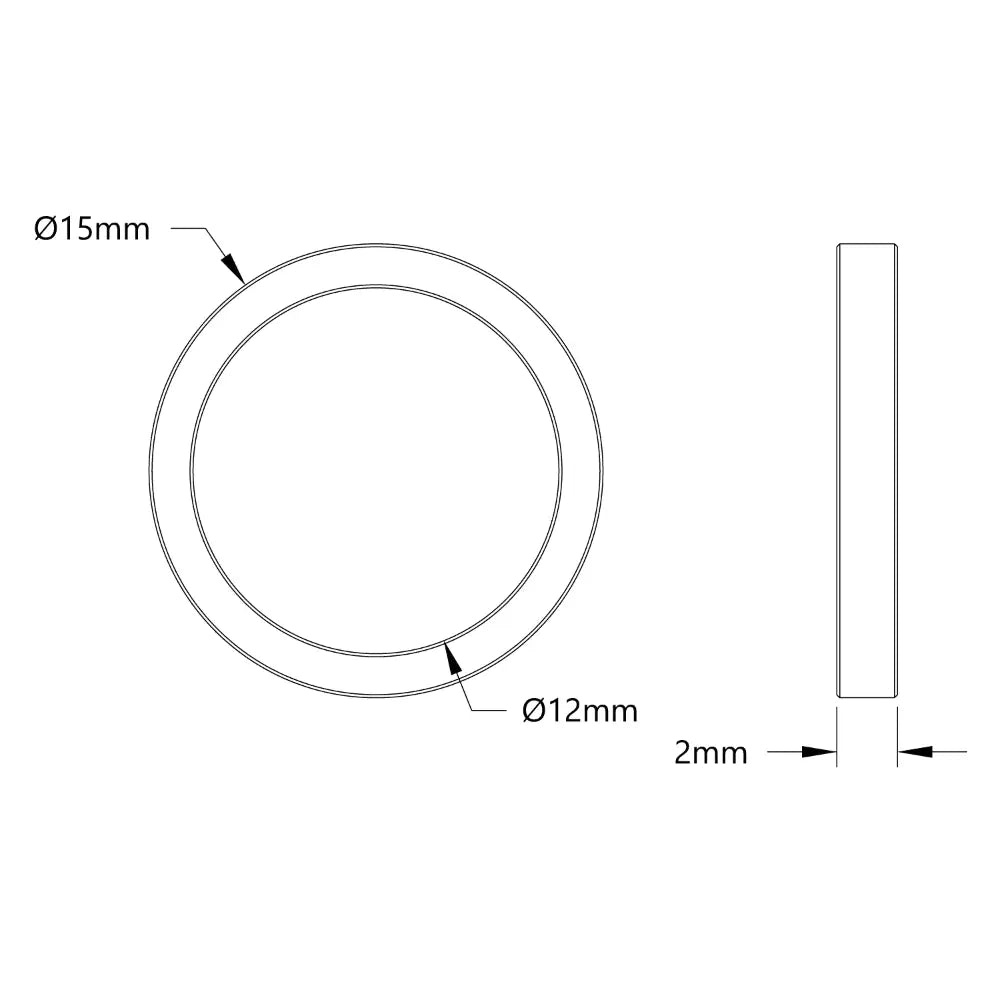 ServoCity 12mm IDスペーサー（外径15mm、長さ2mm） - 4個パック