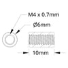 ServoCity 1501 シリーズ M4 x 0.7mm スタンドオフ (外径 6mm、長さ 10mm) - 4 個パック