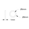 ServoCity 1500 シリーズ プラスチック スペーサー (内径 6mm x 外径 8mm、厚さ 1mm) - 12 個パック