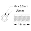 ServoCity 1501 シリーズ M4 x 0.7mm スタンドオフ (外径 6mm、長さ 14mm) - 4 個パック