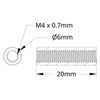 ServoCity 1501 シリーズ M4 x 0.7mm スタンドオフ (外径 6mm、長さ 20mm) - 4 個パック