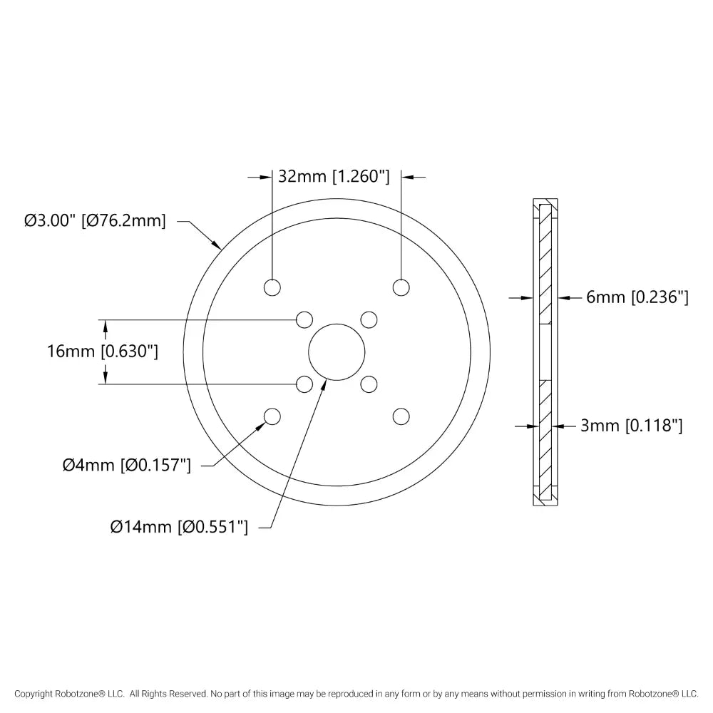 ServoCity 3 inch アクリル ディスクホイール (青) - 2個