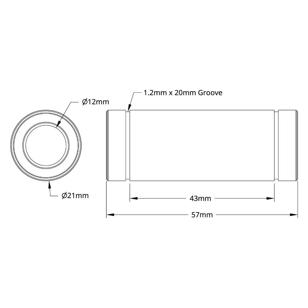 ServoCity 内径12mm リニアボールベアリング (外径21mm 長さ57mm) - 2個