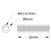 ServoCity 1501 シリーズ M4 x 0.7mm スタンドオフ (外径 6mm、長さ 22mm) - 4 個パック
