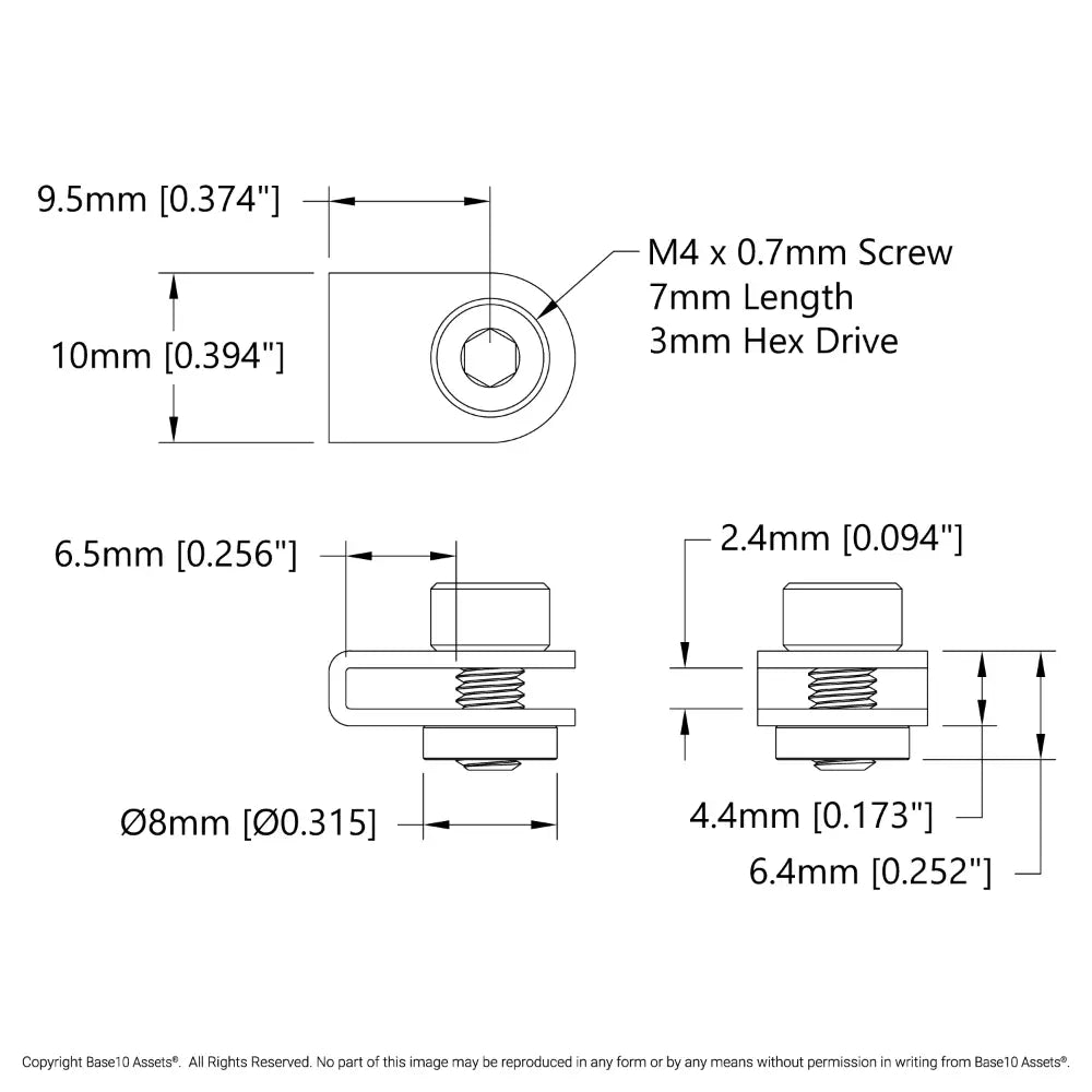 ServoCity スチールベルトクランプ 2mmピッチ GT2タイミングベルト用 - 2個パック