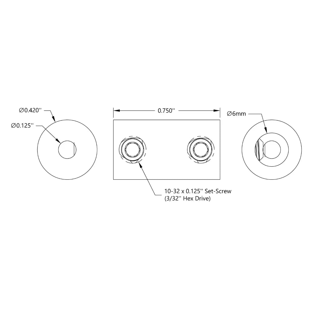 ServoCity 0.125 inch (3mm) - 6mmセットスクリューシャフトカプラ