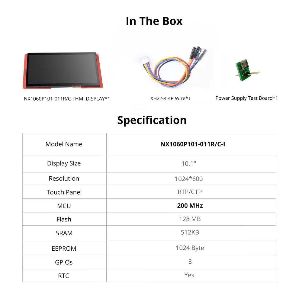 Nextion 10.1 inch インテリジェントシリーズ HMIタッチディスプレイ (NX1060P101-C)