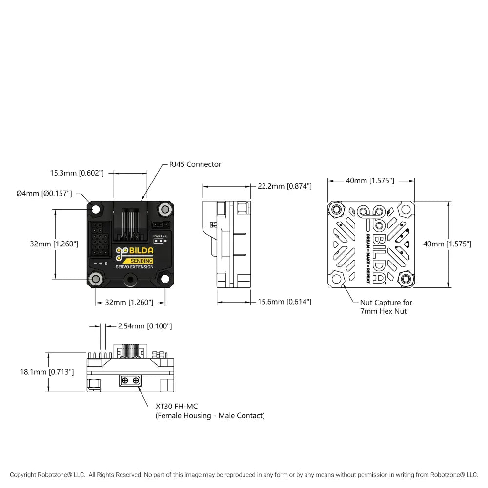 ServoCity サーボ拡張 (CAT6 経由) (送信ボード)