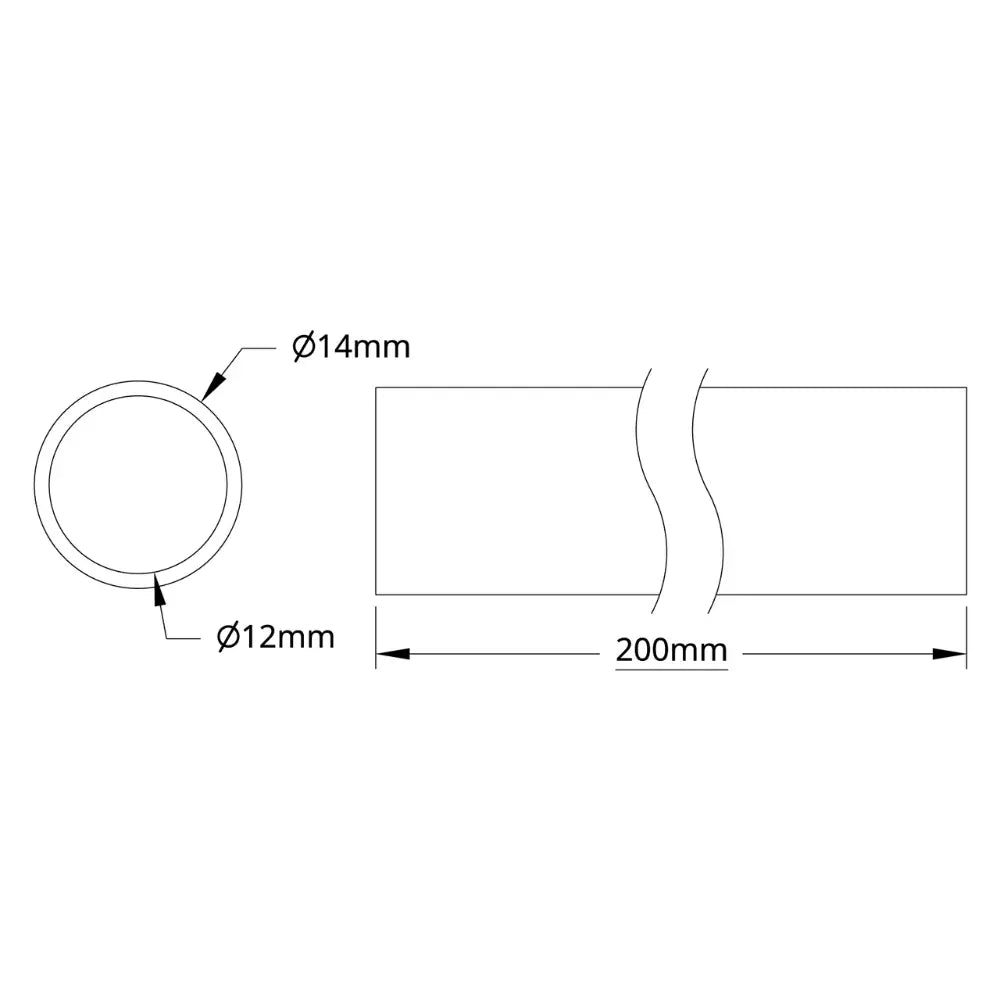 ServoCity 4100シリーズ アルミニウムチューブ (内径 12mm x 外径 14mm、長さ 200mm)