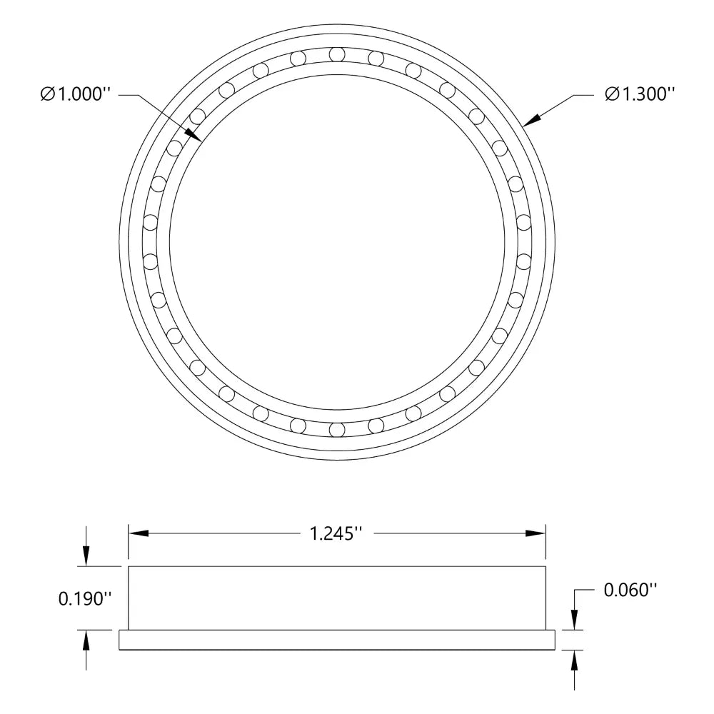 ServoCity 内径 1 Inch (25.4mm) フランジ付きボールベアリング (外径 1.25 Inch (31.7mm) 厚さ 0.25 Inch (6.3mm))