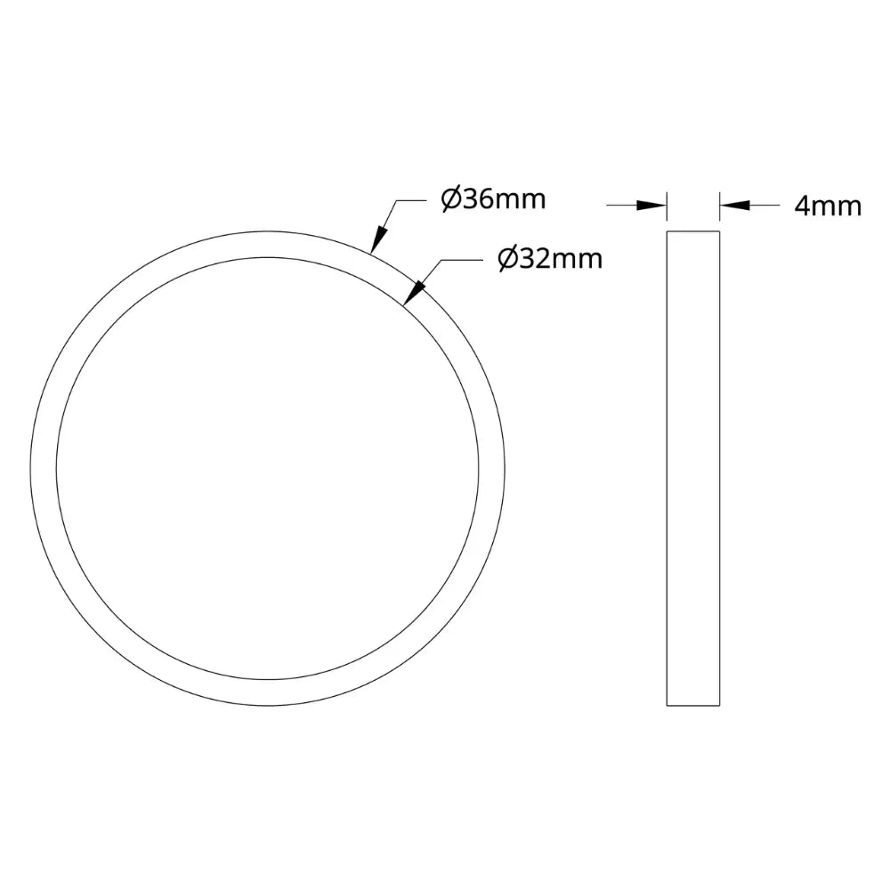 ServoCity 1506 シリーズ 32mm ID スペーサー (外径 36mm、長さ 4mm) - 2 パック