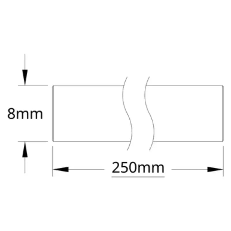 ServoCity シャフト (ステンレススチール製、直径 8mm、長さ 250mm)