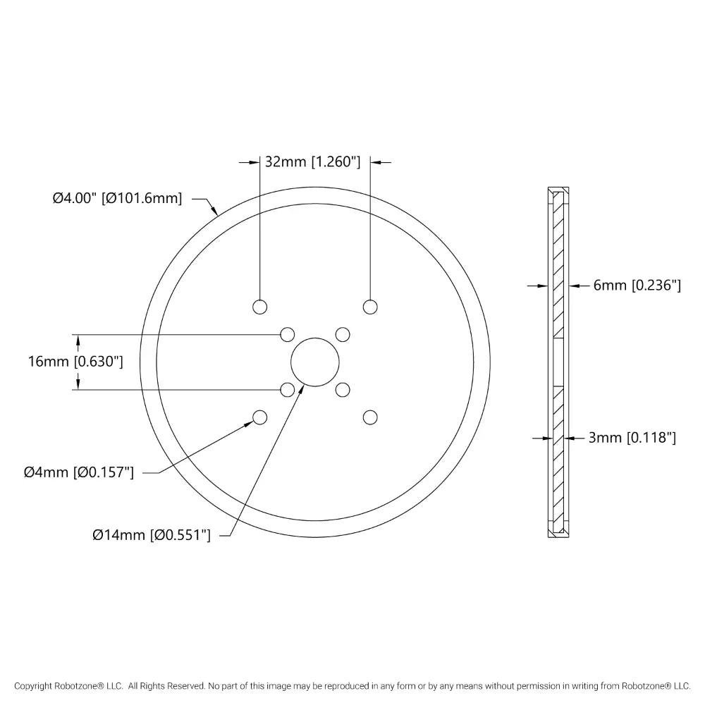 ServoCity 4 inch (10cm) アクリル製 ディスクホイール (オレンジ色) - 2個