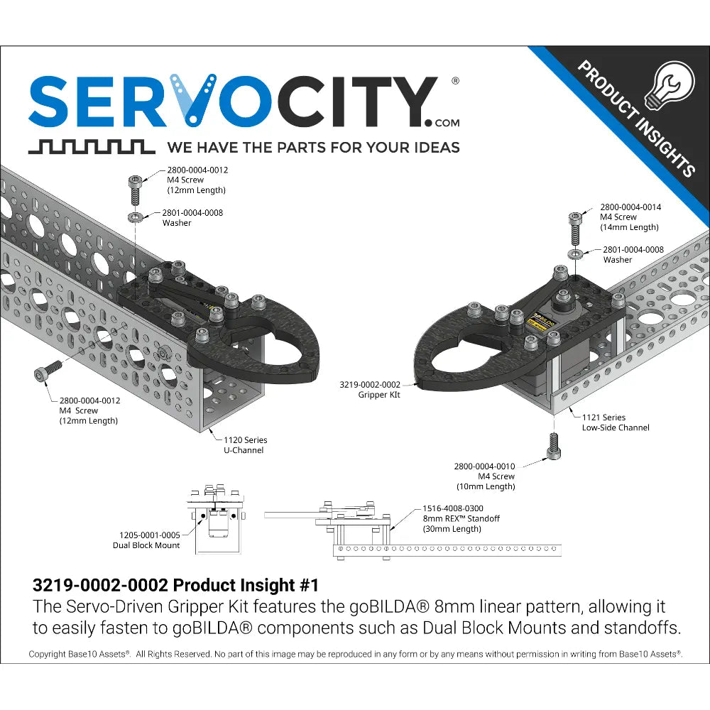 ServoCity サーボ駆動グリッパキット (サーボ付属)