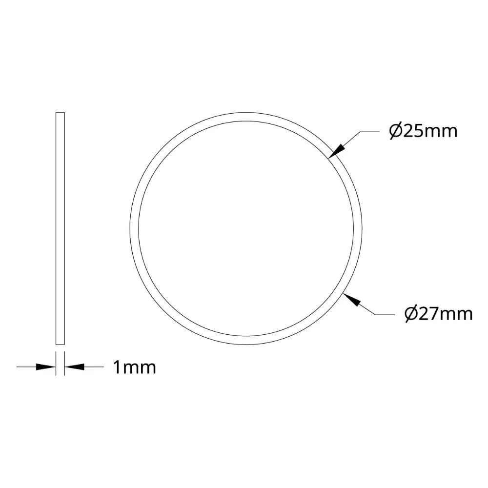 ServoCity 1500 シリーズ プラスチック スペーサー (内径 25mm x 外径 27mm、厚さ 1mm) - 12 個パック