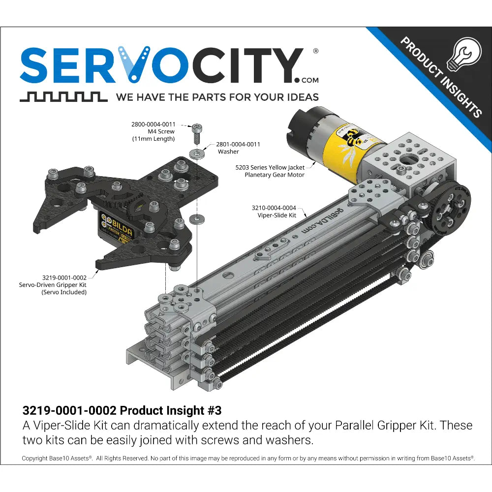 ServoCity サーボ駆動パラレルグリッパキット (サーボ付属)