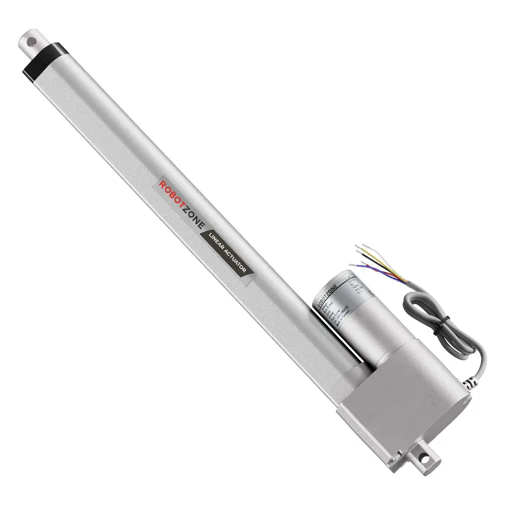 ServoCity 12V ヘビーデューティー リニア アクチュエータ (推力 112 ポンド、速度 0.6 インチ/秒、ストローク 12 インチ)