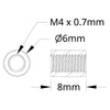 ServoCity 1501 シリーズ M4 x 0.7mm スタンドオフ (外径 6mm、長さ 8mm) - 4 個パック