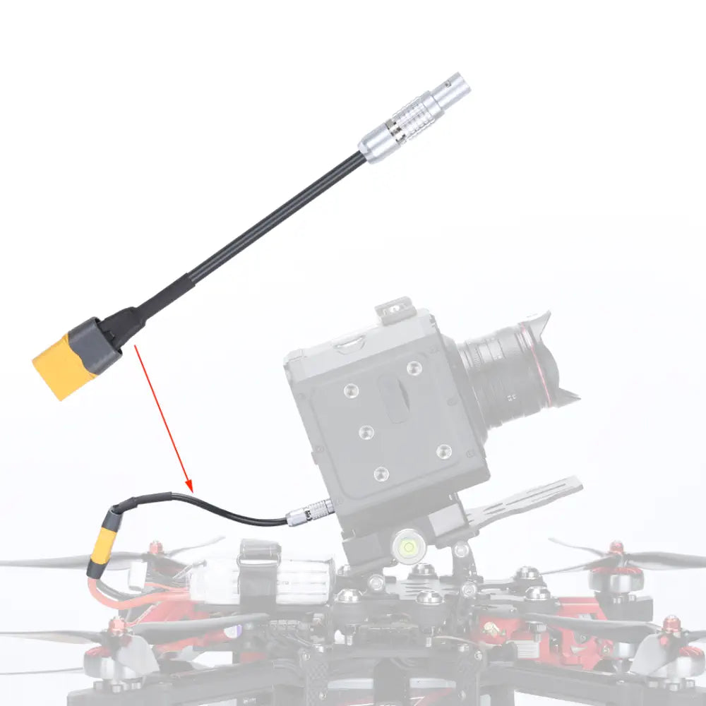 iFlight Taurus X8 XT60H-オス～Z CAM E2 電源ケーブル (4穴)