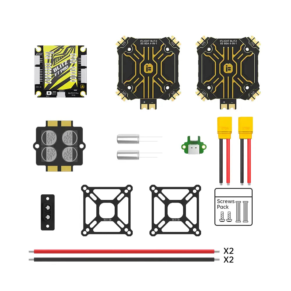 iFlight BLITZ F7 Pro コンボセット (E80 Pro 4-IN-1 ESC*2) (CNCアルミカバー付き)