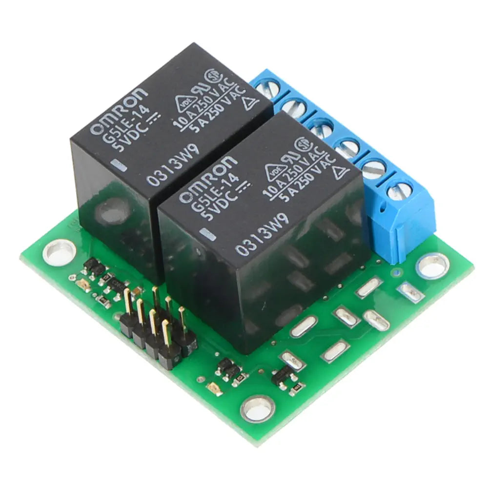 Pololu ベーシック 2 チャンネル SPDT リレー キャリア (5VDC リレー付き) (部分キット)