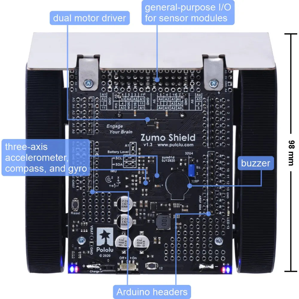 Arduino 用 Pololu Zumo シールド、V1.3