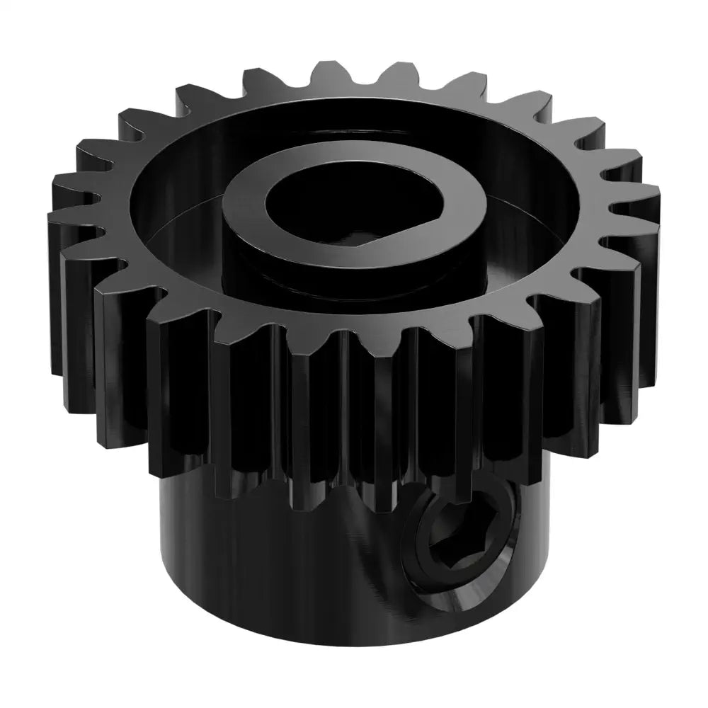 ServoCity 2303 シリーズ スチール、MOD 0.8 ピニオン ギア (6mm D ボア、24 歯)