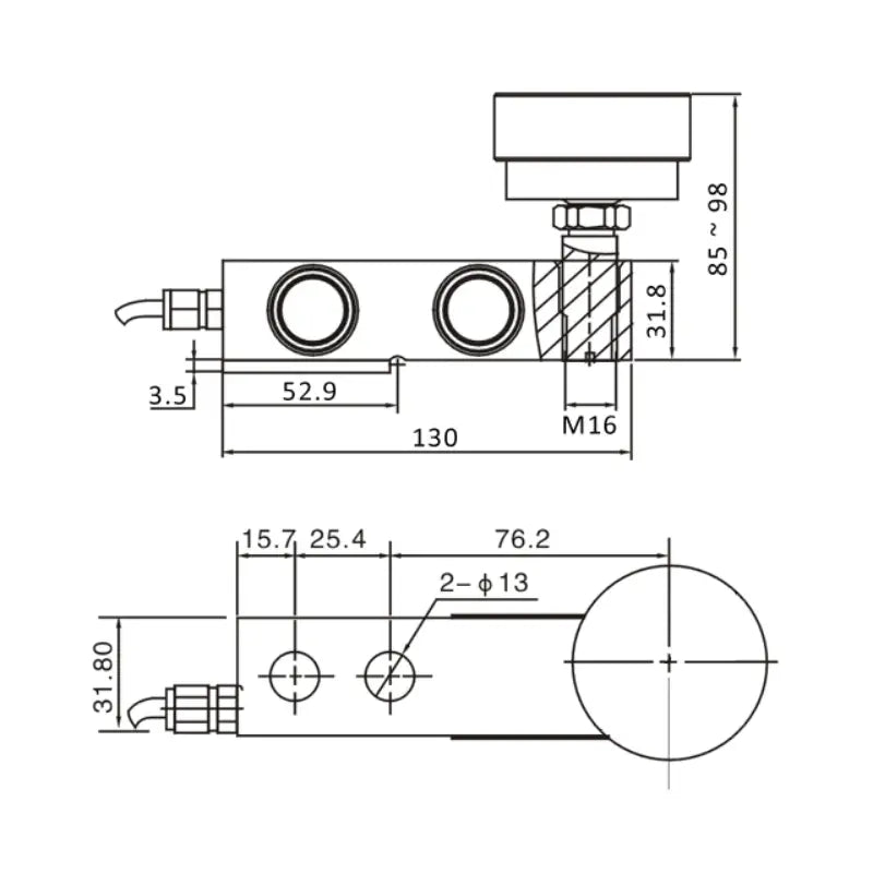 Phidgets せん断ビームロードセル - 500Kg (C3)
