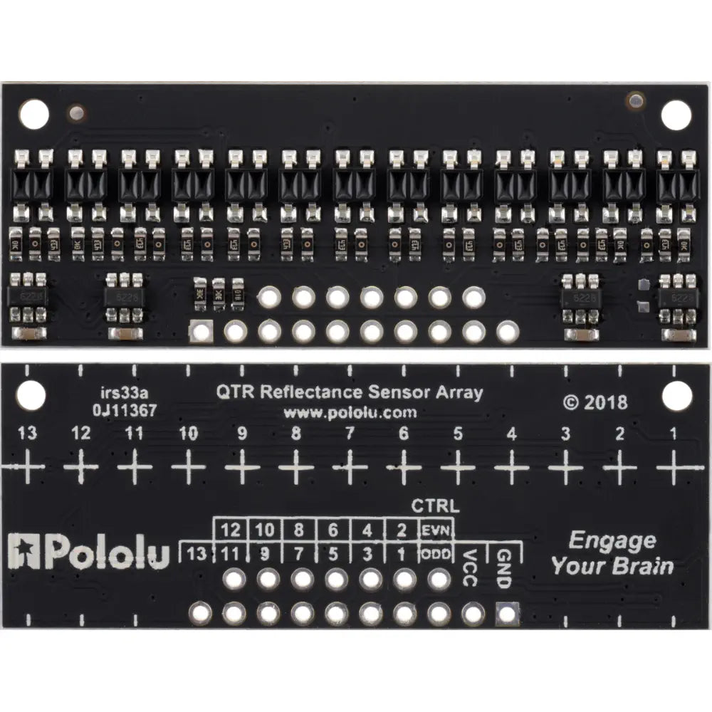 Pololu QTR-HD-13A 反射率センサーアレイ: 13 チャンネル、4 mm ピッチ、アナログ出力