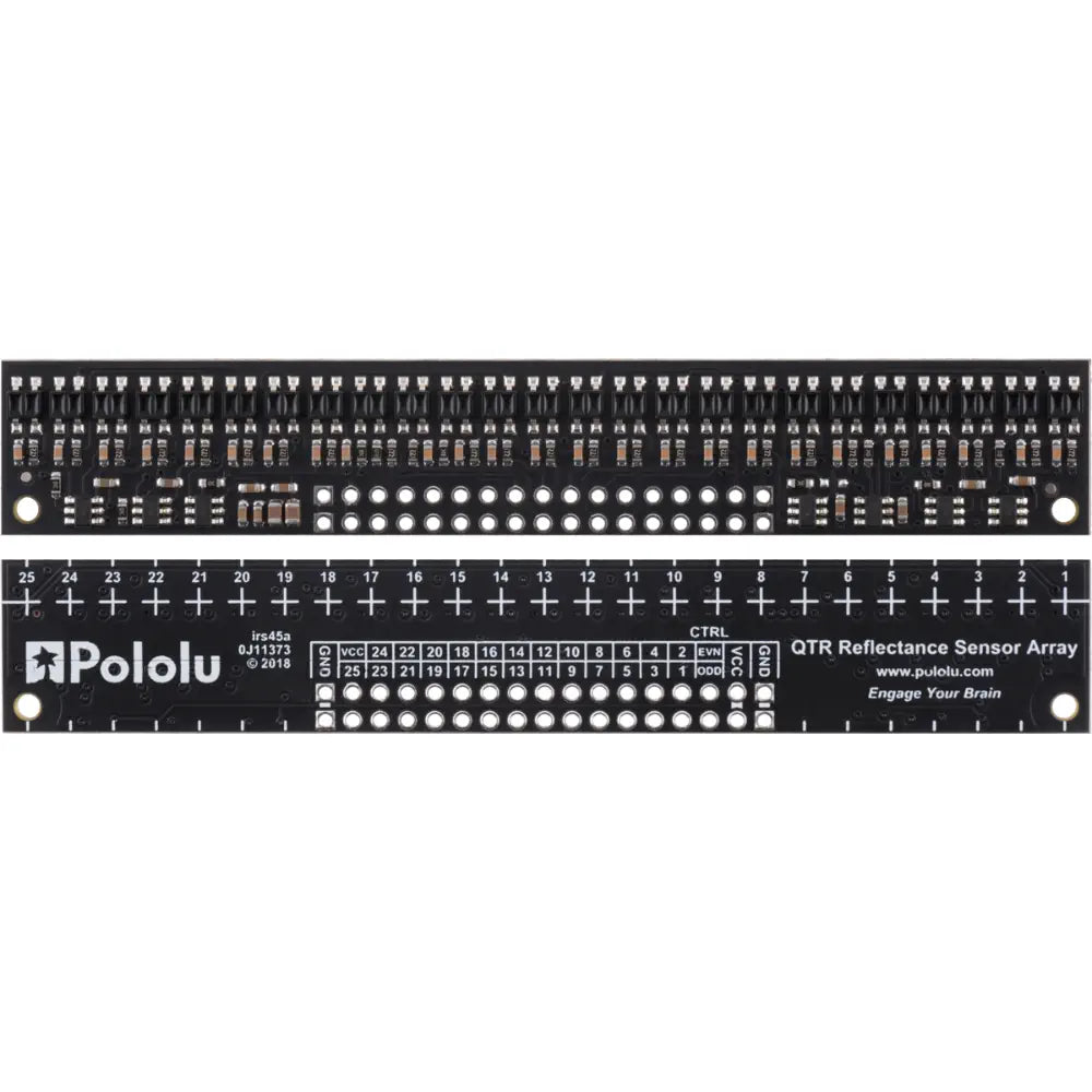 Pololu QTR-HD-25RC 反射率センサーアレイ: 25 チャンネル、4mm ピッチ、RC 出力