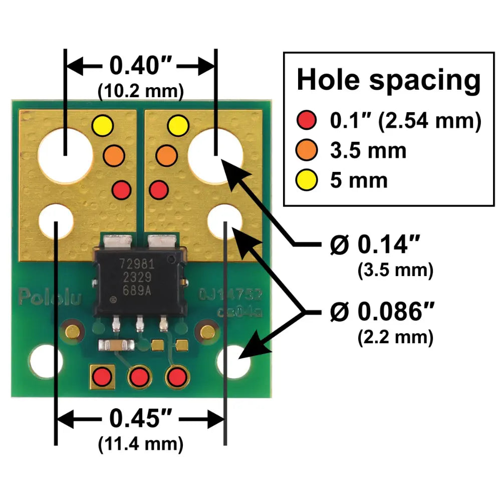 Pololu ACS72981LLRATR-100B3 電流センサー コンパクトキャリア -100A ～ +100A、3.3V